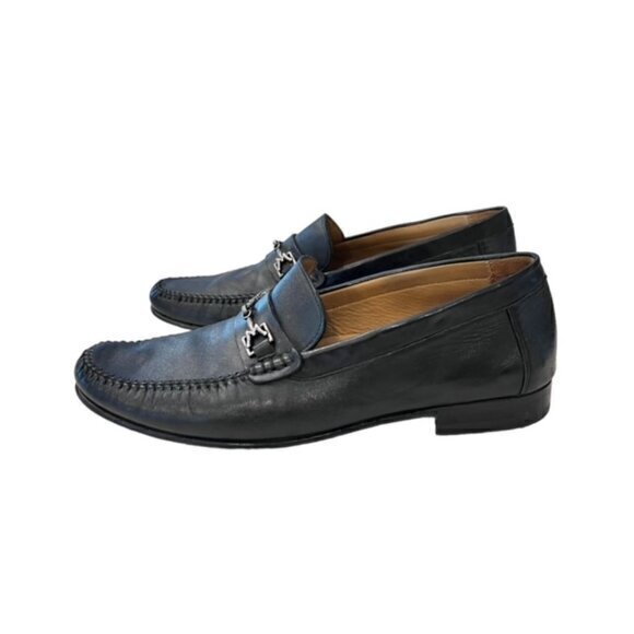 Mezlan Brussels Black Calfskin Men’s Moccasin Size 8.5 M Spain 6897 Silver M Bit main image 9